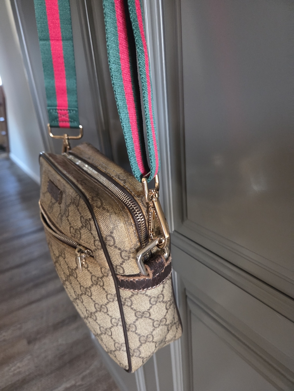 Gucci Vintage Crossbody Bag - Brown Italy Made - Picture 2 of 13